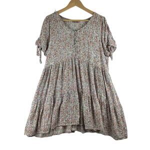 Wonderly Ditsy Floral Mini Dress Women's 0X 12/14W Peasant Cottage Milkmaid